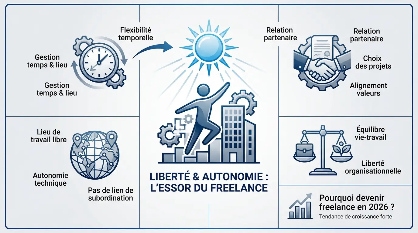 Liberté et autonomie : l'essor du freelance — infographie