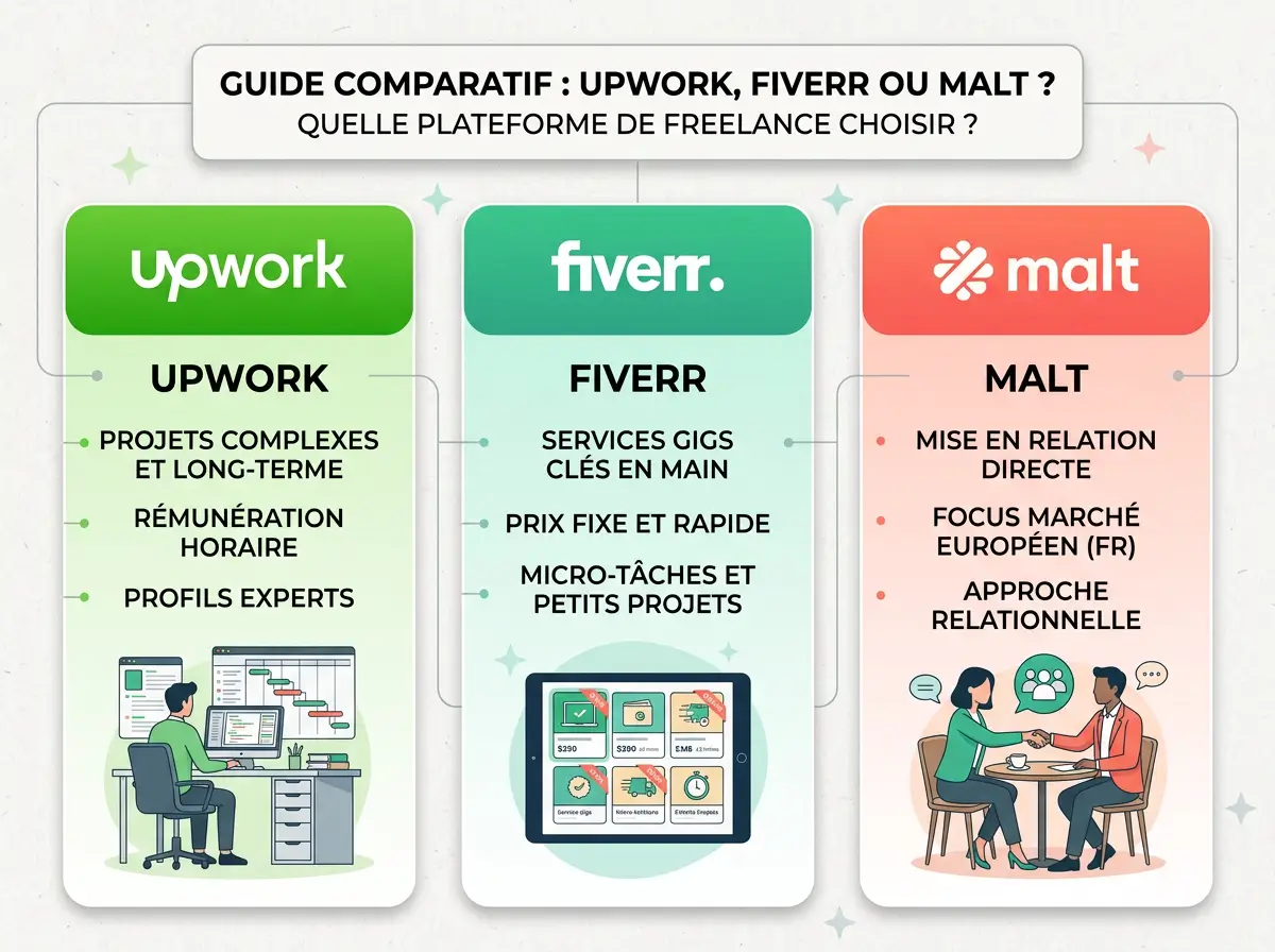 Malt, Fiverr ou Upwork : quelle plateforme freelance choisir ?
